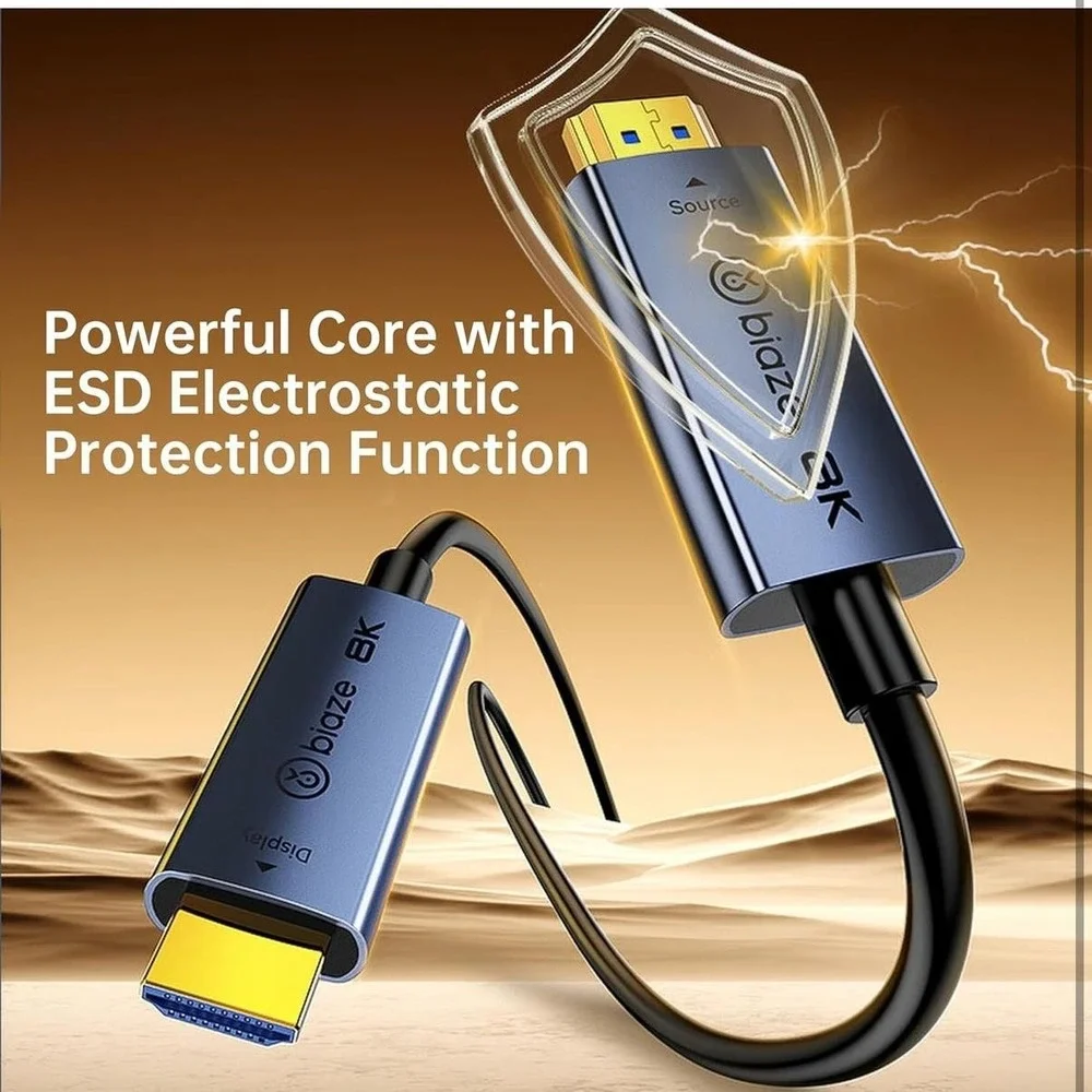 Biaze‎ 8K Ultra High Speed HDMI Cable 60Hz HDR Gray Aluminum Alloy Shell